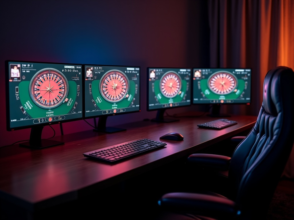 Vue d'une table de roulette avec mise en évidence des jetons misés sur le tapis en ligne par des joueurs en Belgique